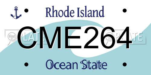 CME264 Rhode Island License Plate