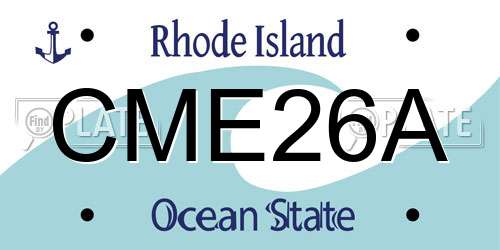CME26A Rhode Island License Plate