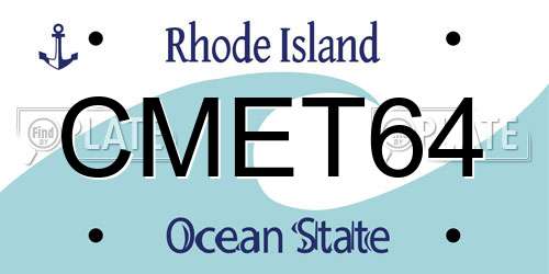 CMET64 Rhode Island License Plate