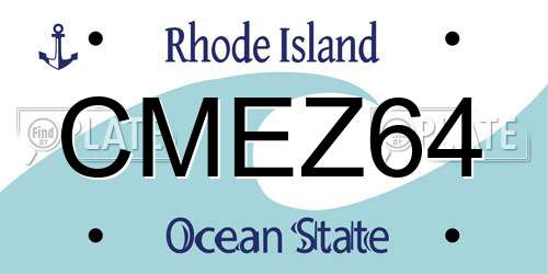 CMEZ64 Rhode Island License Plate