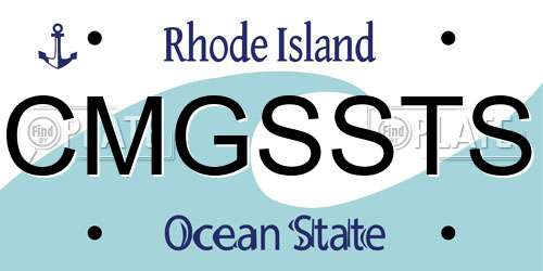 CMGSSTS Rhode Island License Plate