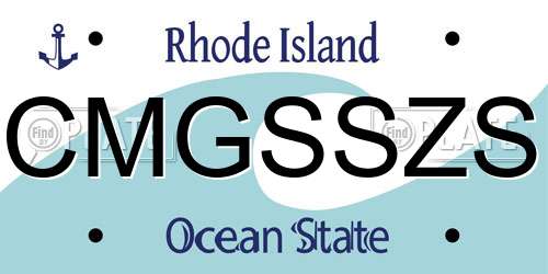 CMGSSZS Rhode Island License Plate