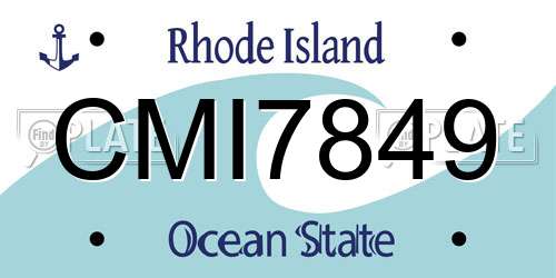 CMI7849 Rhode Island License Plate