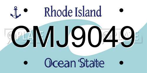 CMJ9049 Rhode Island License Plate