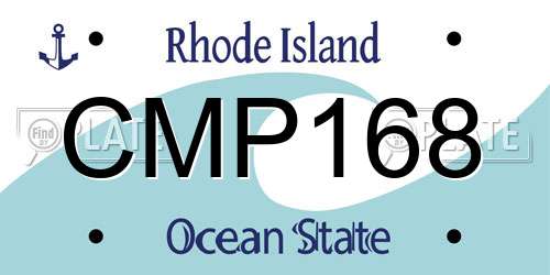 CMP168 Rhode Island License Plate