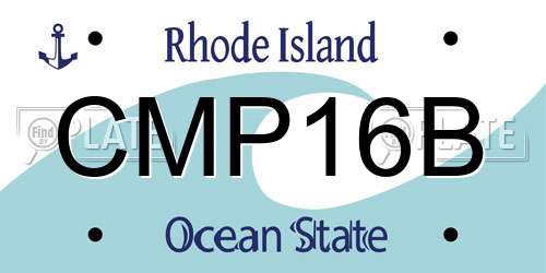 CMP16B Rhode Island License Plate