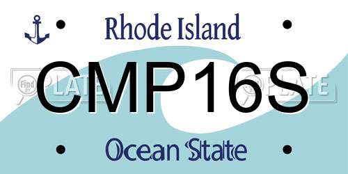 CMP16S Rhode Island License Plate