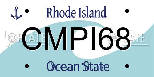 CMPI68 Rhode Island License Plate