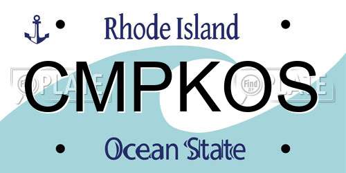 CMPKOS Rhode Island License Plate