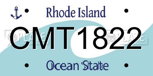 CMT1822 Rhode Island License Plate