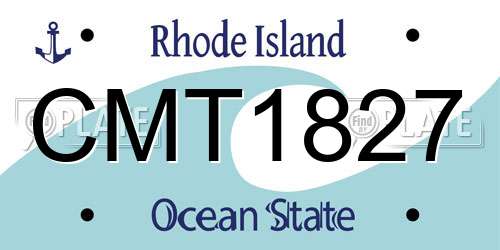 CMT1827 Rhode Island License Plate