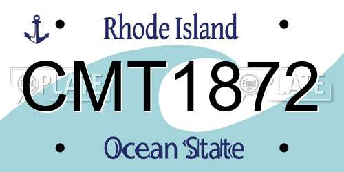 CMT1872 Rhode Island License Plate