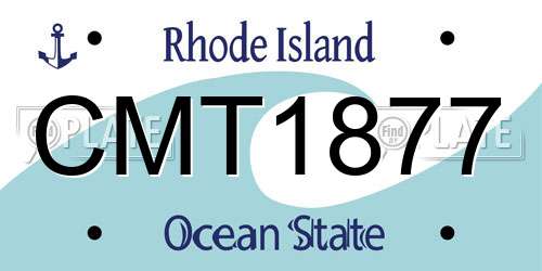 CMT1877 Rhode Island License Plate