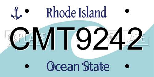 CMT9242 Rhode Island License Plate
