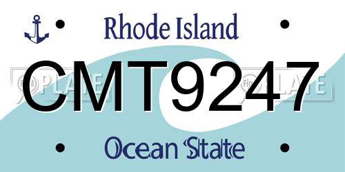 CMT9247 Rhode Island License Plate