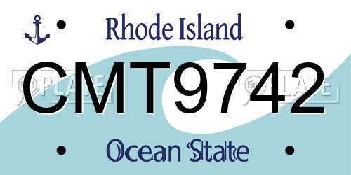 CMT9742 Rhode Island License Plate