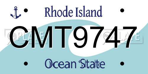 CMT9747 Rhode Island License Plate