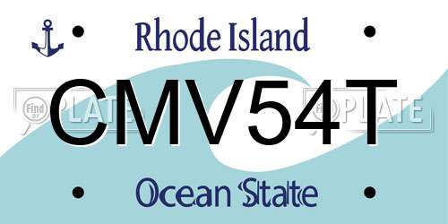 CMV54T Rhode Island License Plate