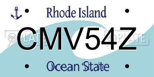 CMV54Z Rhode Island License Plate