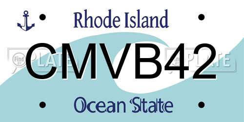 CMVB42 Rhode Island License Plate