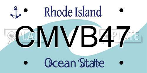 CMVB47 Rhode Island License Plate