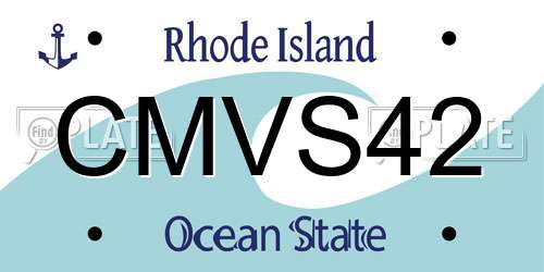 CMVS42 Rhode Island License Plate