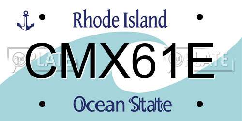 CMX61E Rhode Island License Plate