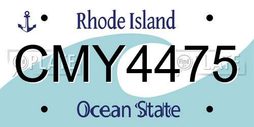 CMY4475 Rhode Island License Plate