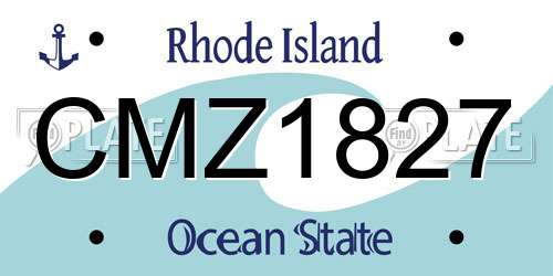 CMZ1827 Rhode Island License Plate