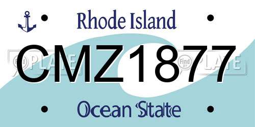 CMZ1877 Rhode Island License Plate