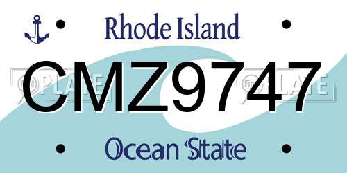 CMZ9747 Rhode Island License Plate