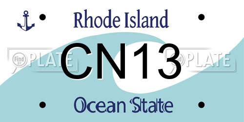 CN13 Rhode Island License Plate
