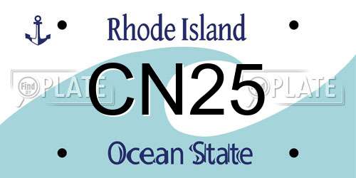 CN25 Rhode Island License Plate