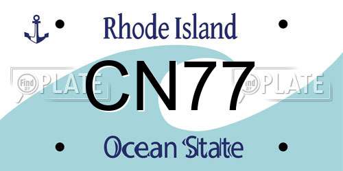 CN77 Rhode Island License Plate