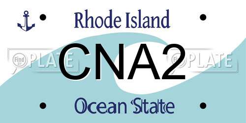 CNA2 Rhode Island License Plate