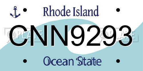 CNN9293 Rhode Island License Plate