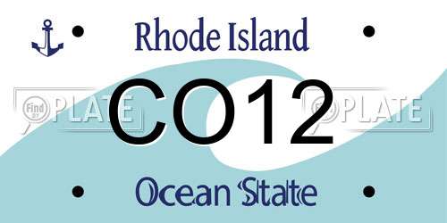 CO12 Rhode Island License Plate