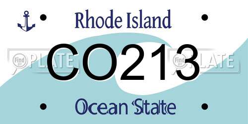 CO213 Rhode Island License Plate