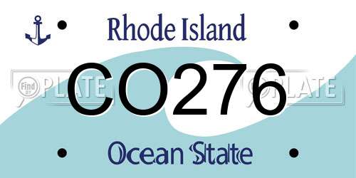 CO276 Rhode Island License Plate