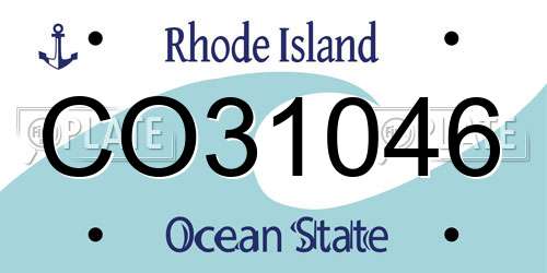 CO31046 Rhode Island License Plate