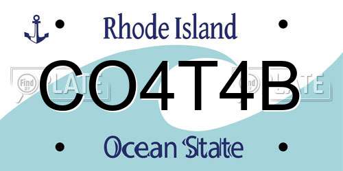 CO4T4B Rhode Island License Plate