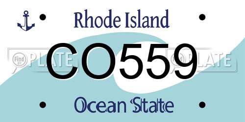 CO559 Rhode Island License Plate