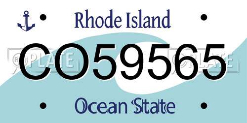 CO59565 Rhode Island License Plate