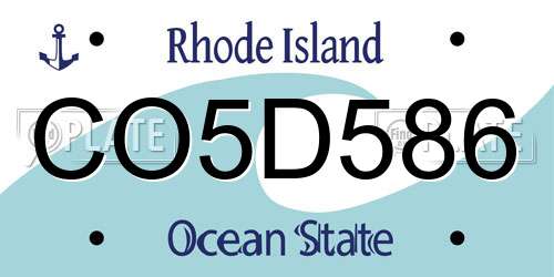 CO5D586 Rhode Island License Plate