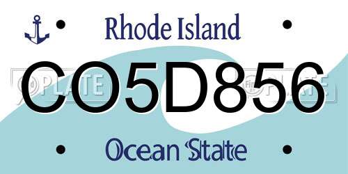 CO5D856 Rhode Island License Plate