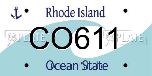 CO611 Rhode Island License Plate