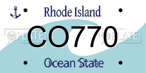 CO770 Rhode Island License Plate