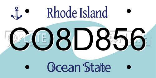 CO8D856 Rhode Island License Plate