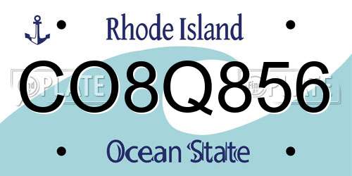CO8Q856 Rhode Island License Plate