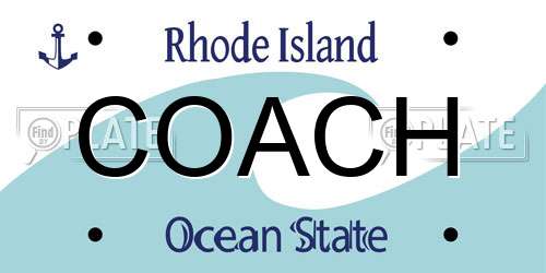 COACH Rhode Island License Plate